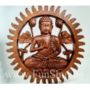 Фън Шуй Пано - Буда от Мангрово Дърво (Ръчна Изработка)