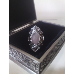 Feng Shui Rose Quartz Crystal Ring