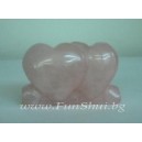A Pair of Feng Shui Rose Quartz Hearts Love Charm